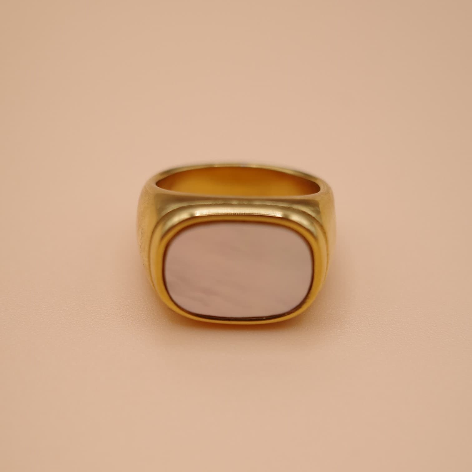 リング ステンレス 18kコーティング シンプル 華奢 シルバー ゴールド ハート おしゃれ レディース 女性 ギフト プレゼント デイリー 金アレ スクエアシェル