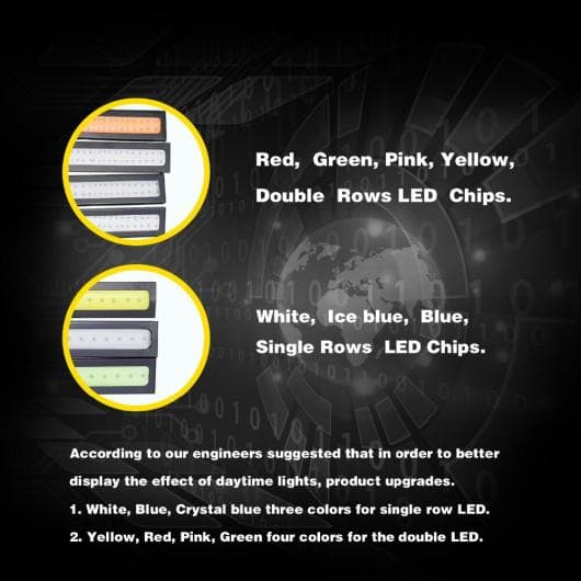 1PCS フォグライト DRL 耐水 薄型 17cm COB チップ LED デイタイムランニングライト AUDI A4 起亜 RIO BMW CE Silver Case，Black Case Crystal Blue, Red, WHITE, Blue, Green, Yellow, Pink AL-BB-1054 AL Car light thumbnail 2