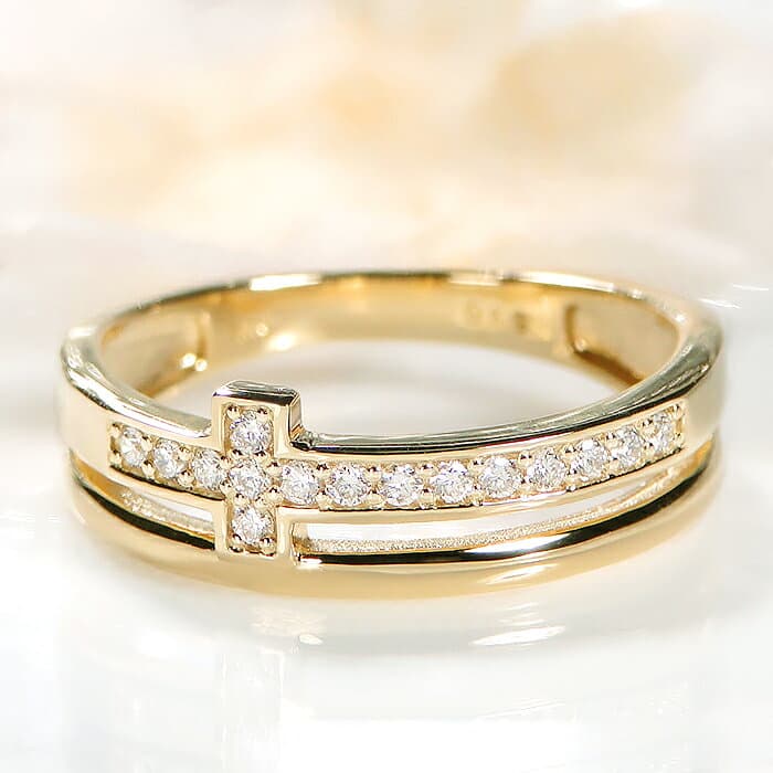 K18YG/PG/WG【0.12ct】クロスモチーフ ダイヤモンド リング送料無料 代引手数料無料 品質保証書 指輪 K18 ゴールド ダイヤリング ダイアリング 0.12ct ダイヤモンドリング ダイヤ ダイアモンドリング 十字架 クロスモチーフ Tモチーフ 4月誕生石 人気 おしゃれ 可愛い thumbnail 2