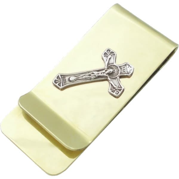 スラント キリスト ブラスマネークリップ