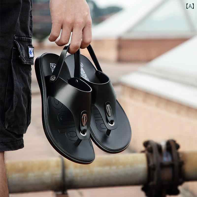 サンダル メンズ レザー ソフトソール 滑り止め シンプル おしゃれ カジュアル ファッション アウター 使いやすい 便利 お出かけ アーティファクト スリッパ