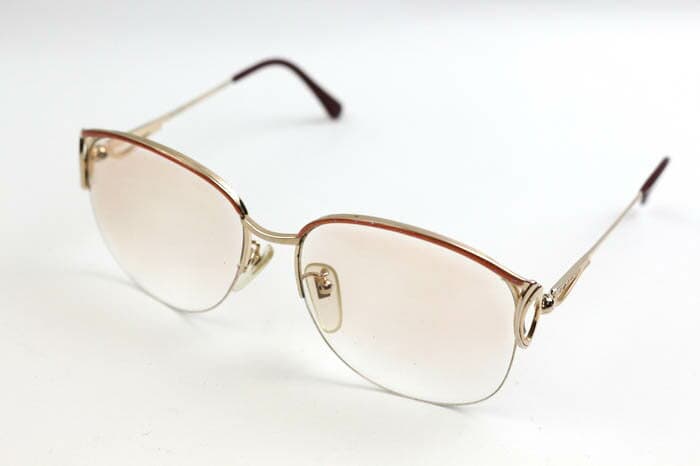 ランセル メガネ 眼鏡 度有 サングラス ハーフリム フレーム ブランド アイウェア メンズ ゴールド LANCEL 【中古】