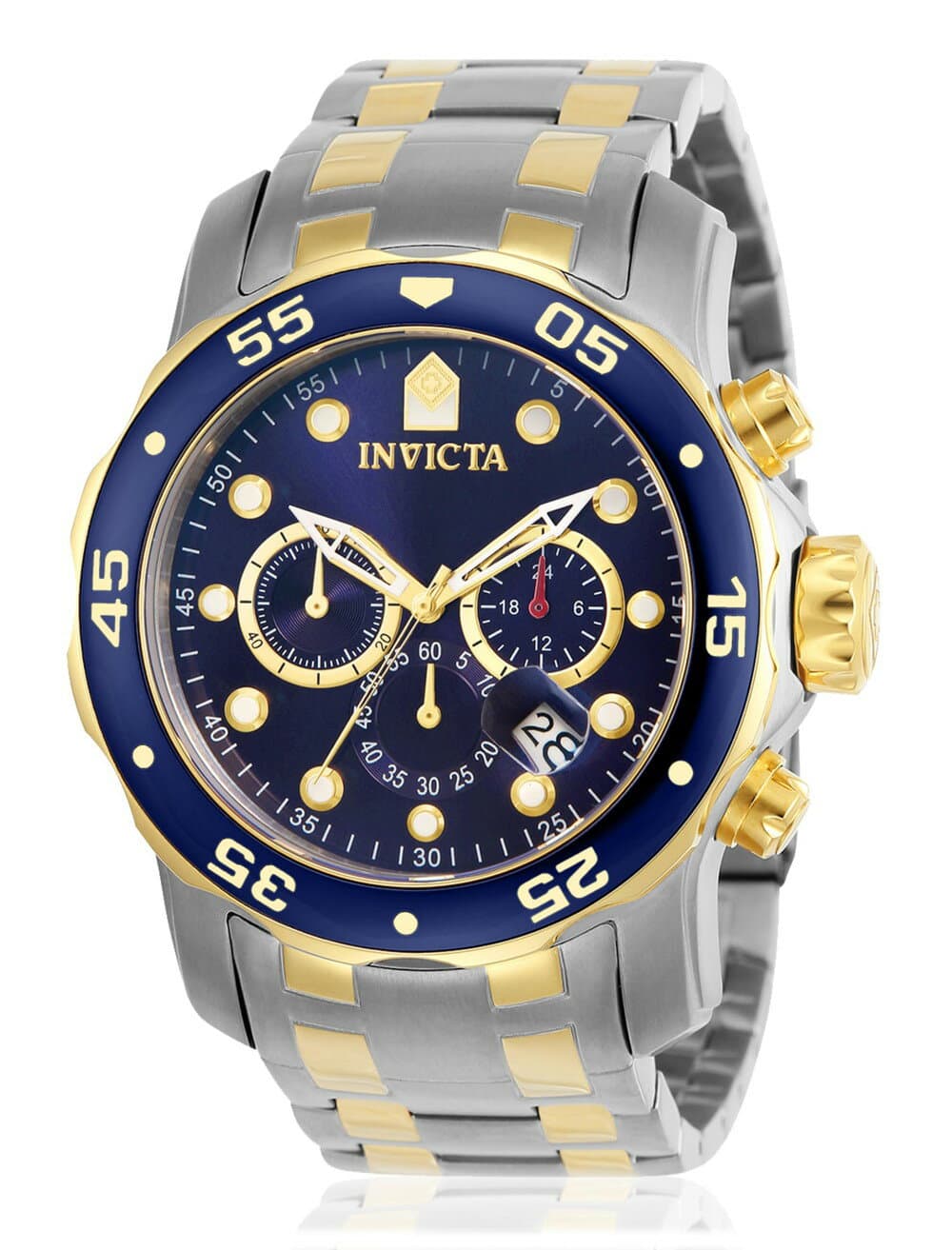 Invicta メンズ Pro Diver Scuba 48mm ツートーン ステンレススチール クロノグラフ クォーツウォッチ TT ブルー 0077