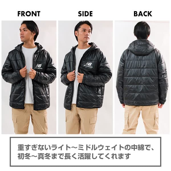 【P10倍】S-Lサイズ限定 ニューバランス NEW BALANCE 中綿ジャケット パーカー メンズ フード付き フルジップ 防寒アウター 防風 軽量 スポーツ カジュアル タウンユース 秋冬対応 NB Athletics Winterized MJ13513 レディース 男女兼用 ユニセックス thumbnail 2