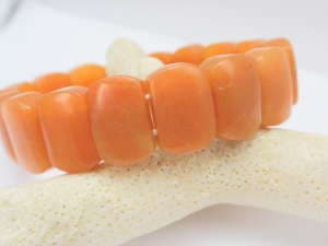 ピーチアヴェンチュリン　ブレスレット大珠スクエア