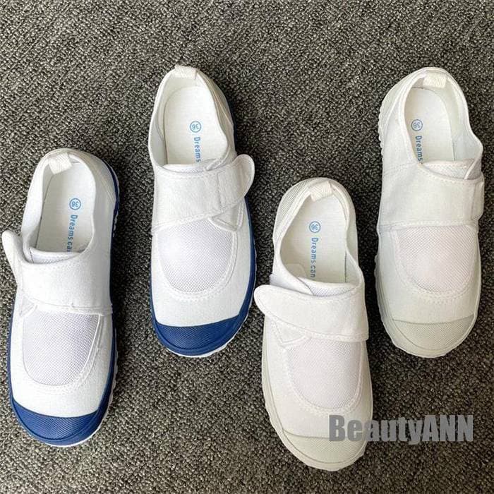 THOM WILLS 新生活 ズック靴 キッズ 子供靴 スニーカー パンプス シューズ リラックス 高校生 学生靴 女子 男子 男女兼用 運動靴 スリッポン 白 ブルー オシャレ 通気 プレゼント ギフト