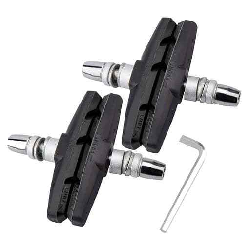 DFsucces自転車ブレーキシュー4個セットVタイプブレーキパッド全天候型Vブレーキ70mm消音安全耐久マウンテンバイクロードバイク用左右別設計簡単取り付け六角レンチ付き