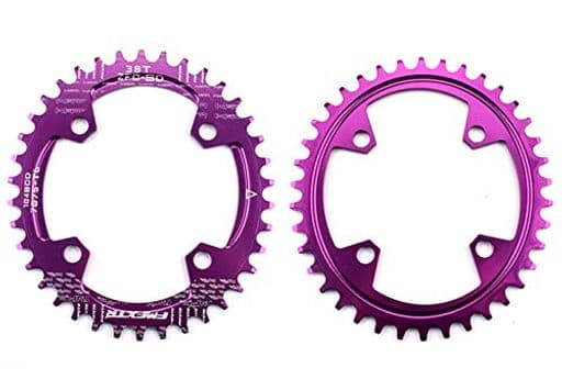 UPANBIKE狭いワイド楕円形シングル自転車チェーンリング104mmBCD34Tパープル