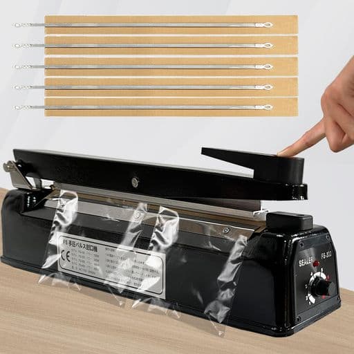 kilogorgeシーラー卓上シーラー300MM長手圧シーラー機3mm圧痕シーラー業務用インパルスシーラー様々な袋を密封できる交換用ヒーター線付き*5日本語取扱説明書付き(黒3MMシリーズ)