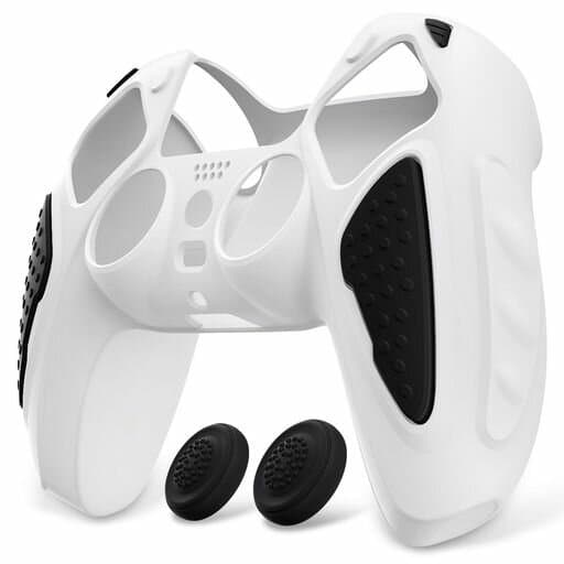 PlayVitalps5コントローラーに対応用シリコンカバー、滑り止めコントローラーシリコンスキンケース、ps5対応用人間工学に基づいたソフトラバー保護ケース親指スティックキャップ付き【ナ…