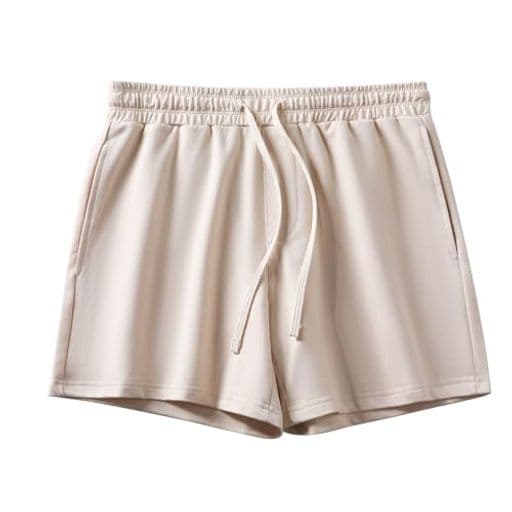 [CaseyKevin]ショートパンツメンズ綿ハーフパンツ短パン半ズボンポケット付き紐付きスポーツウェアジョギングカジュアル夏AK4102アイボリー1枚XXL