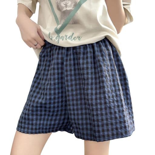 [YUMISS]ルームパンツレディース秋夏チェック柄【肌に優しい綿素材・薄手でサラッと快適】パジャマパンツゆったり通気速乾脚長効果おしゃれ可愛い部屋着ルームウェアパジャマボトムス…