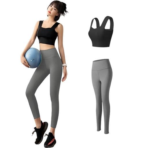 [Karsaer]ヨガウェアレディーススポーツウェアスリムフィットハイウエストヨガパンツタイツお腹引き締めヨガウェア上下セットおしゃれ通気性伸縮性吸汗速乾トレーニングウェアカップ付…