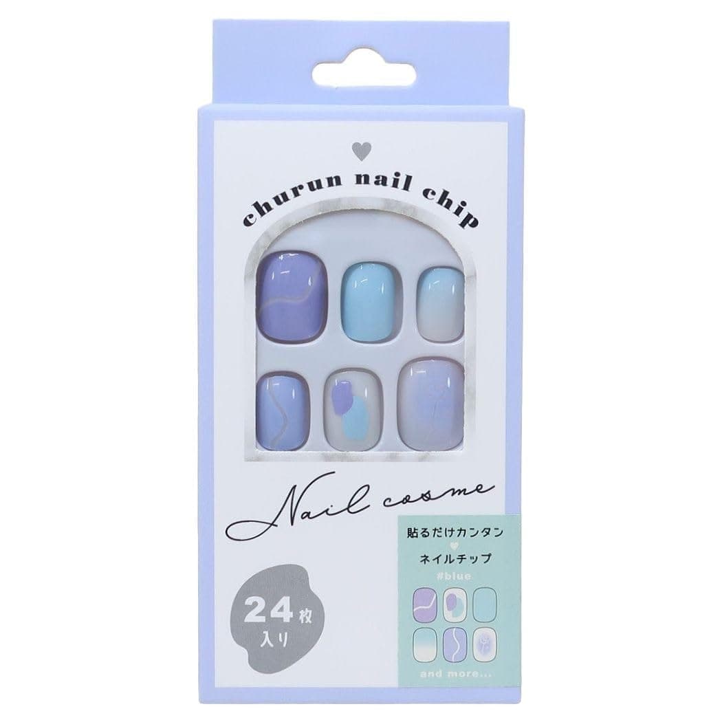 [コスメ雑貨]貼るだけカンタン ネイルチップ/ブルー