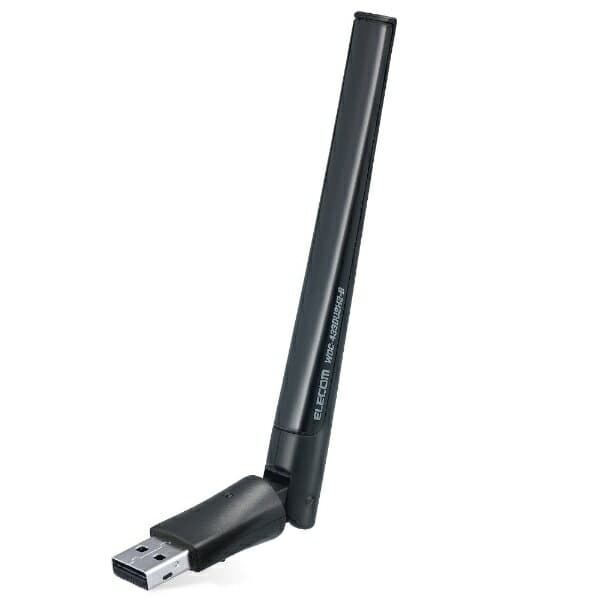 ELECOM｜エレコム 無線LAN子機 USB-A接続 433＋150Mbps (Mac/Windows11対応) ブラック WDC-433DU2H2-B [Wi-Fi 5(ac)][WDC433DU2H2B]