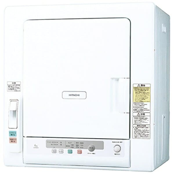 【エントリーで最大全額ポイント還元｜10/11まで】 日立｜HITACHI 衣類乾燥機 ピュアホワイト DE-N60HV-W [乾燥容量6.0kg /電気式(50Hz/60Hz共用)]