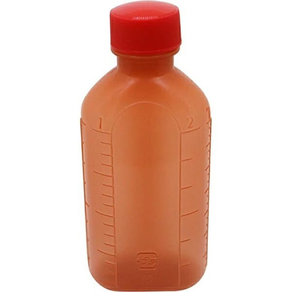 エムアイケミカル 投薬瓶PPB 茶（未滅菌） 100cc（200本入） キャップ：赤