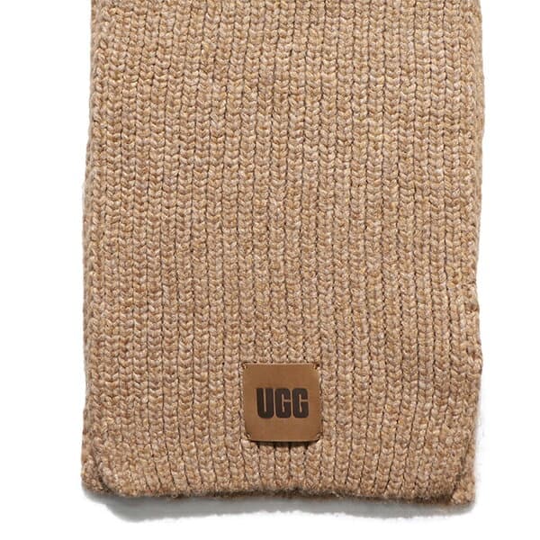 アグ【UGG】101106 Chunky Rib Scarf チャンキー リブ スカーフ マフラー ロゴ ユニセックス メンズ レディース プレゼント ギフト 防寒 冬 ブランド クリスマス かわいい おしゃれ 通勤 通学 Camel Light grey Black キャメル ライトグレー ブラック【送料無料】 thumbnail 3