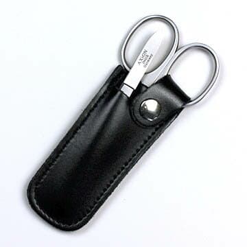 ゾーリンゲン（ドイツ）AXiON 2ピースセット（ドイツ製本革ケース入り）眉毛はさみ+ウルトラファイン毛抜き #slg008036 【メール便は代引きには非対応です】