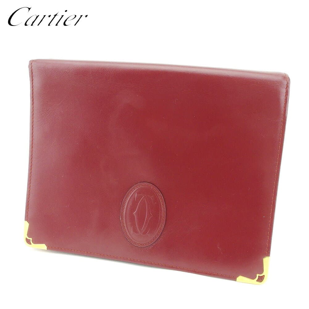 【お買い物マラソンSALE★23％OFFクーポン】カルティエ クラッチバッグ バック セカンドバッグ バック バッグ バック マストライン ボルドー ゴールド レザー Cartier 【カルティエ】 d1986s 【中古】 ブランド ハイブランド ヴィンテージ 送料無料