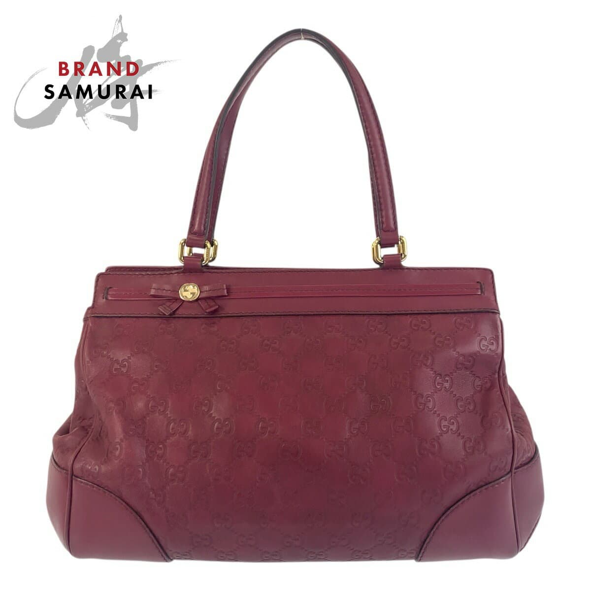 美品 GUCCI グッチ グッチシマ メイフェア ワインレッド ゴールド金具 レザー 257063 トートバッグ ショルダーバッグ レディース 503557 【中古】