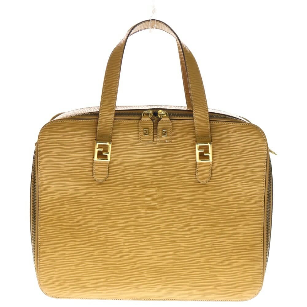 FENDI(フェンディ) 2WAYハンドバッグ ショルダーバッグ イエローブラウン レザー ゴールド金具【中古】【程度B】【カラーイエロー】【オンライン限定商品】