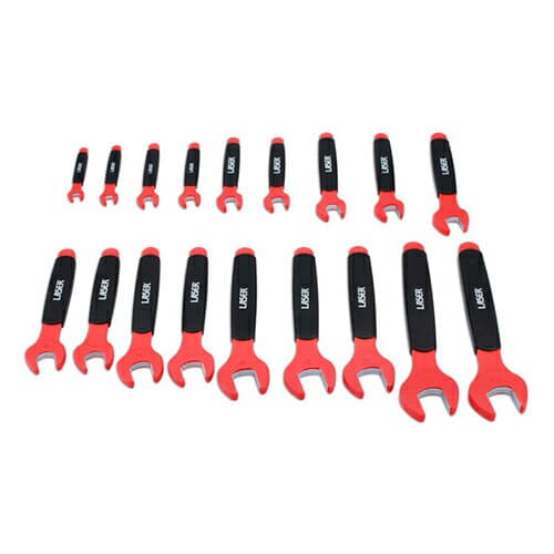 【送料無料】Laser8558 絶縁片口スパナセット18本 絶縁工具