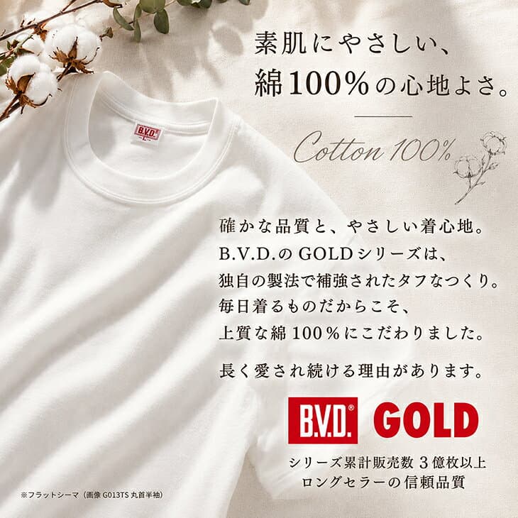 【300円OFFクーポン配布】【期間限定20％OFFセール】2枚組セット！B.V.D. GOLD ランニング S,M,L,LL,3L,4L,5L,6L BVD 綿100％ タンクトップ メンズ インナー 下着 肌着 インナーシャツ g015-2p コットン thumbnail 2