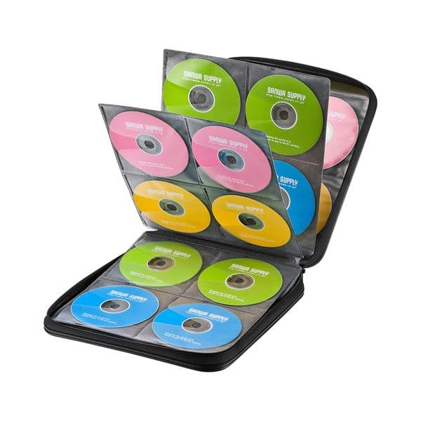 【5個セット】 サンワサプライ ブルーレイディスク対応セミハードケース(160枚収納・ブラック) FCD-WLBD160BKX5 [21]