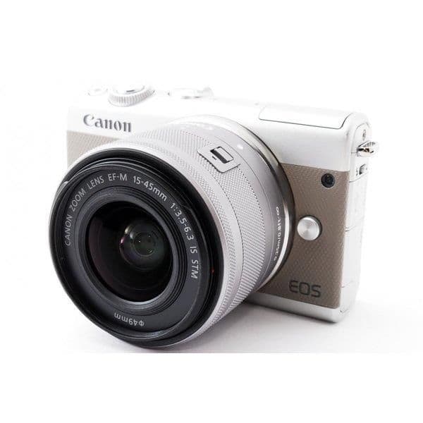 【中古】 キヤノン Canon EOS M100 レンズキット グレー 美品 スマホより鮮やか感動画質ストラップ付 当店保証30日間 人気 ミラーレス 一眼レフ 交換レンズ カメラ
