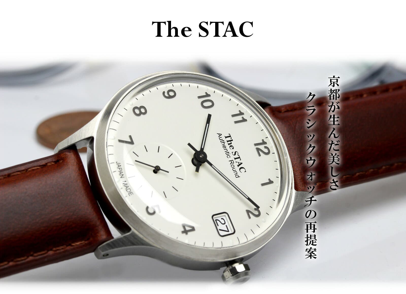【マラソンセール】【半額以下】The STAC ザ・スタック 日本製 腕時計 ウォッチ 革ベルト レザー 36mm クラシック メンズ レディース ユニセックス スタック ランキング ギフト グリーン ダイアル thumbnail 2