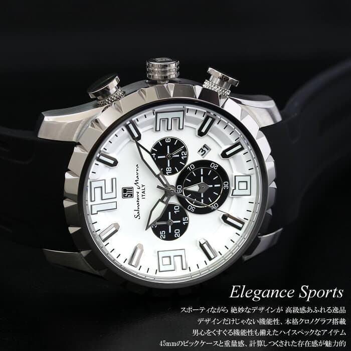 【マラソンセール】【半額以下】サルバトーレマーラ 腕時計 メンズ クロノグラフ スポーティ 立体インデックス ラバーベルト 人気 ブランド ウォッチ 父の日 ギフト SM22111 Salvatore Marra thumbnail 3