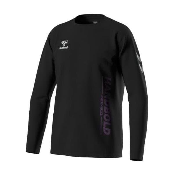 ヒュンメル(hummel) ハンドボール ベーシック 長袖Tシャツ HAP7203 ブラック(90)