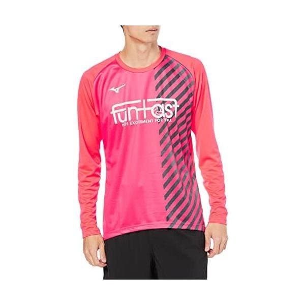ミズノ(MIZUNO) バレーボール FUNTAST プラクティスシャツ 長袖 V2MA2522 ドリブンピンク×ブラック