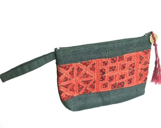 モン族古布ポーチ 送料無料