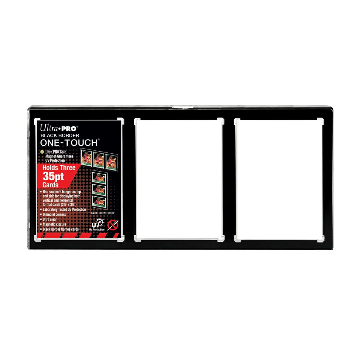 【ウルトラプロ UltraPro 収集用品】35PT 3カード UVワンタッチマグネットホルダー 黒枠 1mm厚 トレーディングカードケース トレカ #15113 | 35PT 3-Card Black Border UV ONE-TOUCH Magnetic Holder | Trading card storage cases