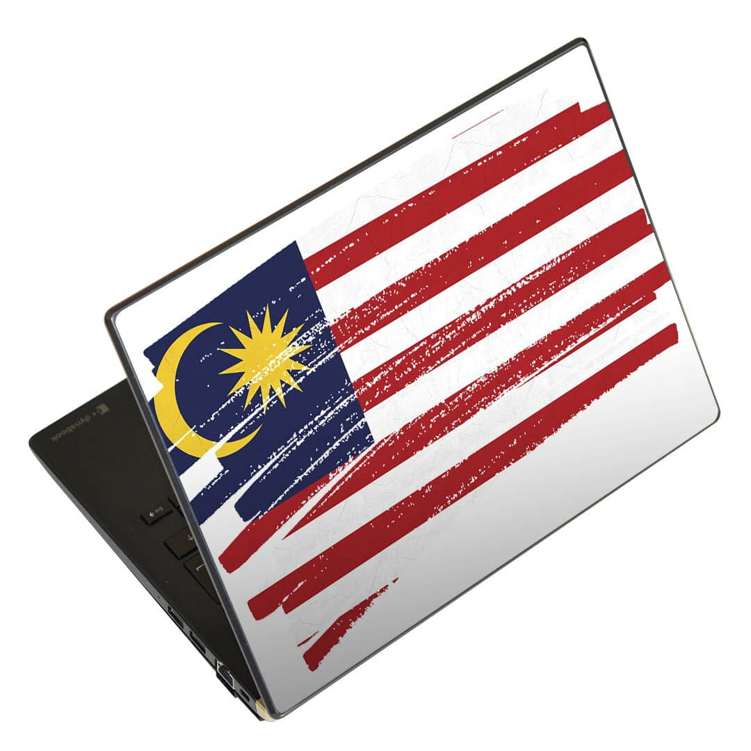 ノートパソコン スキンシール 13.3インチまで対応 汎用ステッカー 2枚セット LAVIE用 FMV用 LIFEBOOK用 Dynabook用 Lenovo用 Thinkbook用 IdeaPad用 HP用 Pavillon用 ENVY用 Elite用 Dell用 Vostro用 Inspiron用 VAIO用 018501 国旗 malaysia マレーシア