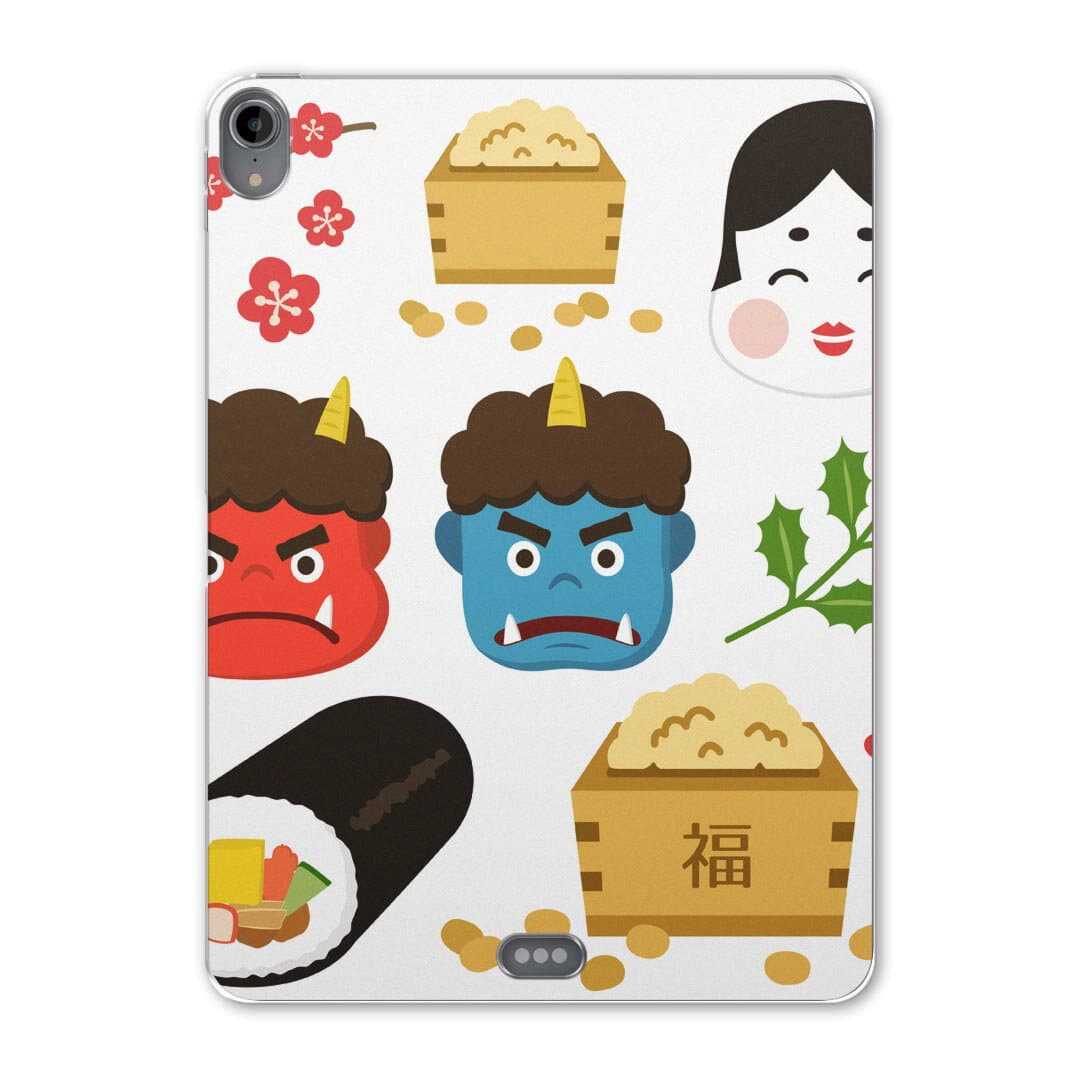 iPad Pro 12.9 第3世代 2019年版 用 ケース ソフト TPUケース A1876 A2014 A1895 対応 タブレットケース タブレットカバー 012872 節分　鬼　豆