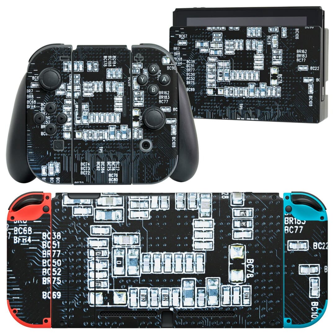 igsticker Nintendo Switch 用 デザインスキンシール 任天堂 ニンテンドー スイッチ 専用 本体ドック Joy-Con Joycon ジョイコン 専用 ゲーム機 カバー アクセサリー フィルム ステッカー 008612 機械　写真　黒　ブラック