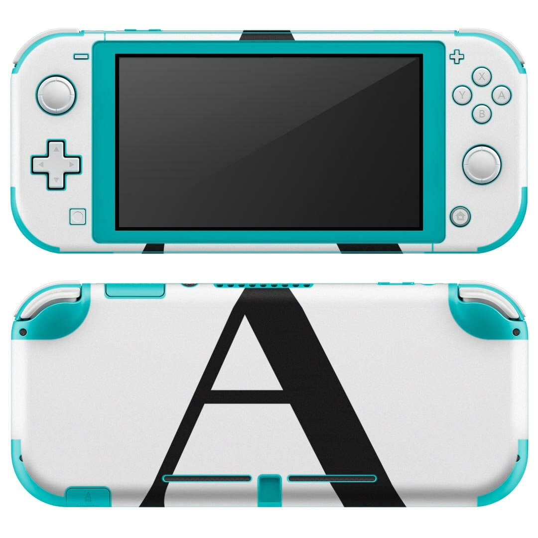 igsticker Nintendo Switch Lite 専用 デザインスキンシール 全面 ニンテンドー スイッチ ライト 専用 ゲーム機 カバー アクセサリー フィルム ステッカー エアフリー 019534 フォント 文字 a アルファベット