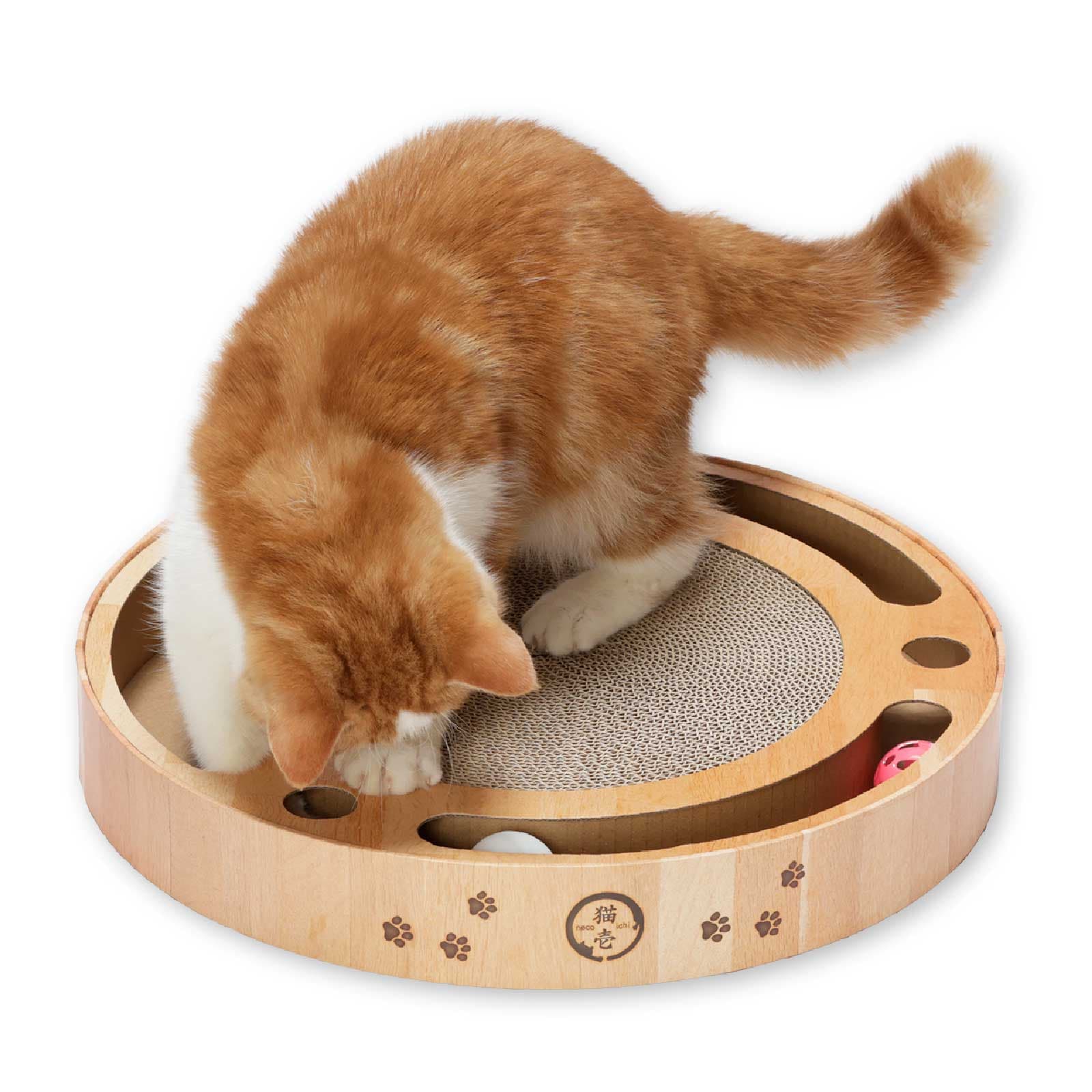 猫用　爪とぎ　猫壱　バリバリパッド　コロコロボール　おもちゃ　強化ダンボール　関東当日便 thumbnail 3