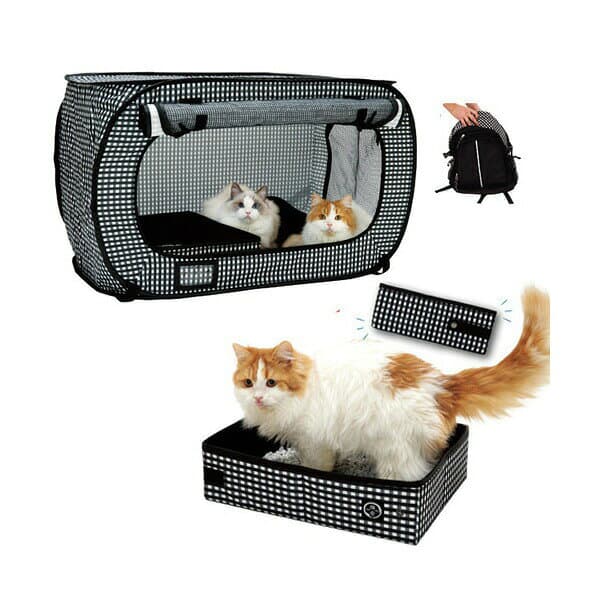 猫壱　ポータブルケージとトイレのセット　猫の安心＆快適を持ち運べる　猫　簡易ケージ　折りたたみ　避難　防災　お一人様3点限り　関東当日便