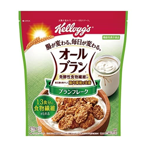 ケロッグ オールブラン ブランフレーク 270g ×6袋 小麦ふすま シリアル 腸活 発酵性 食物繊維