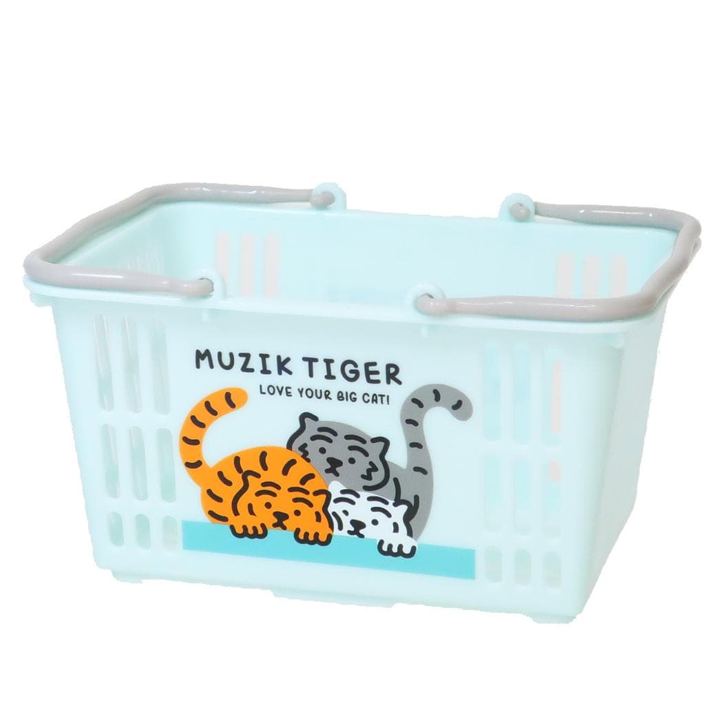 【ポイント10倍 & クーポン！】MUZIK TIGER ムジークタイガー 卓上収納 ミニフリーバスケット ミント ケイカンパニー 小物入れ キャラクター グッズ シネマコレクション