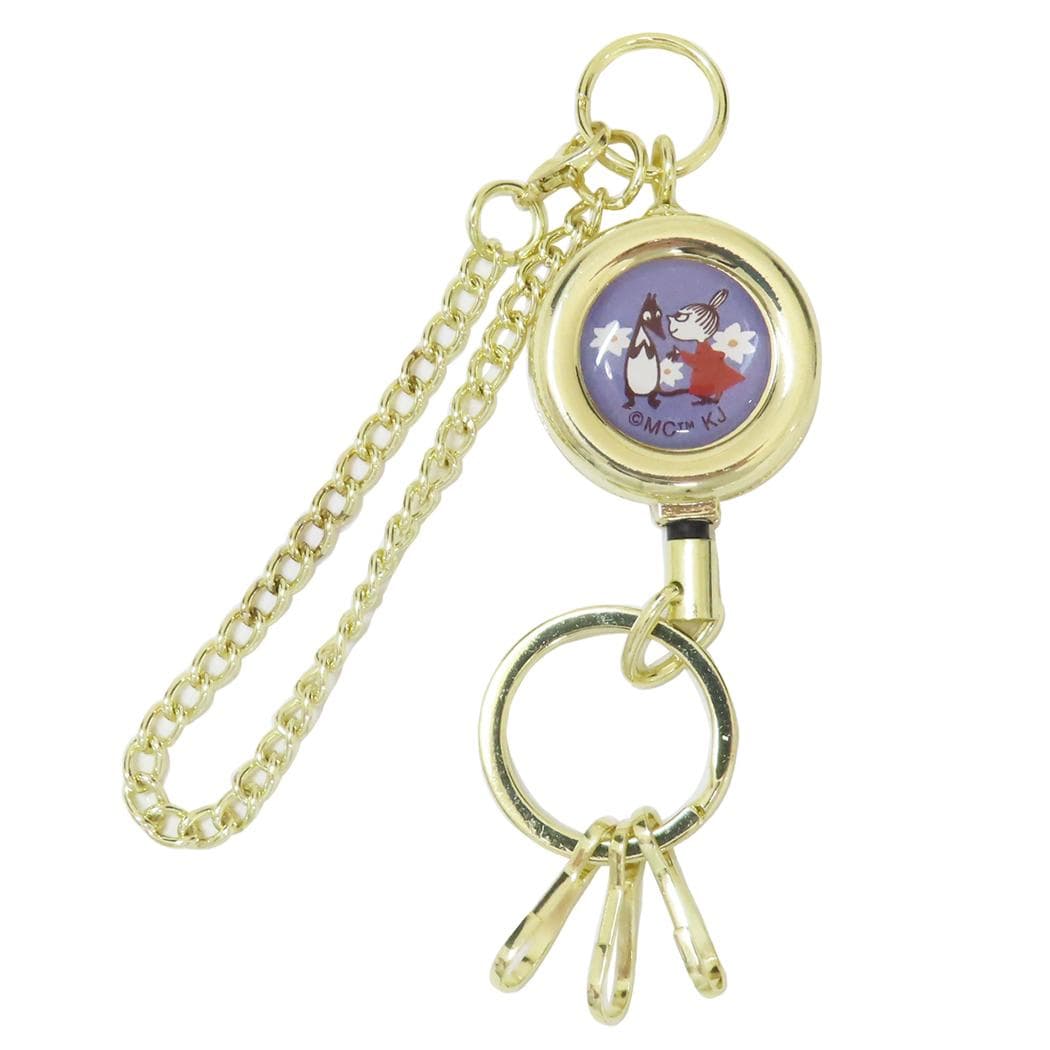 【ポイント10倍 & クーポン！】ムーミン キーリング 長く伸びるリールチャーム リトルミイ 楽しい毎日 ソフス 北欧 カミオジャパン 鍵ホルダー キャラクター グッズ メール便可 シネマコレクション