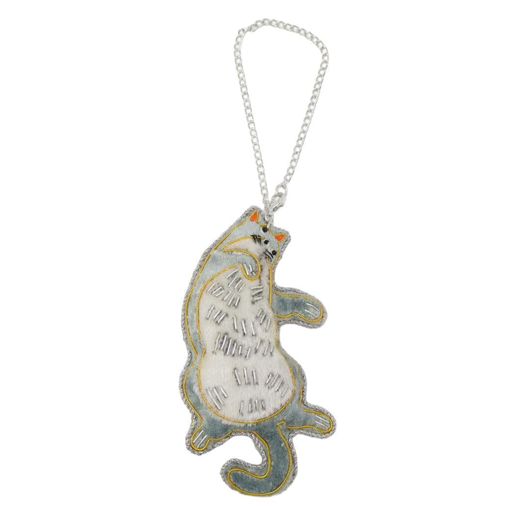 【ポイント10倍 & クーポン！】ouaf ouaf＆miaou marche バッグチャーム キーチャーム ザリ刺繍 ハチワレ ねこ フレンズヒル かわいい プレゼント グッズ メール便可 シネマコレクション