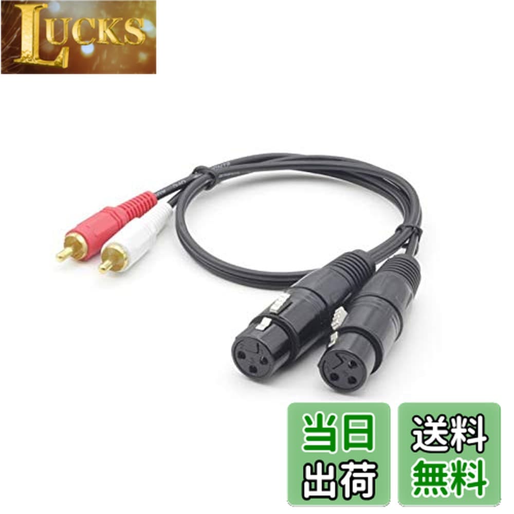 【送料無料】【WV2148シリーズ】 XLRキャノン(メス/黒)x2-RCAピンx2 ケーブル