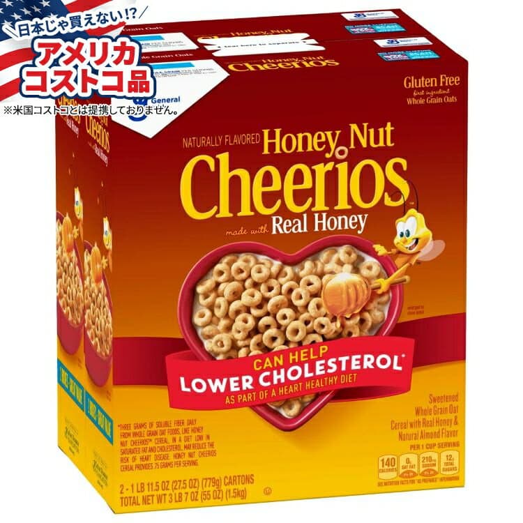 【ポイントUP★2日20時-15日】【アメリカコストコ品】ゼネラルミルズ チェリオスシリアル ハニーナッツ 約779g 2個入り General Mills, Cheerios Cereal, Honey Nut, 27.5 oz, 2-Count【お取り寄せ商品】【合わせて買いたい】