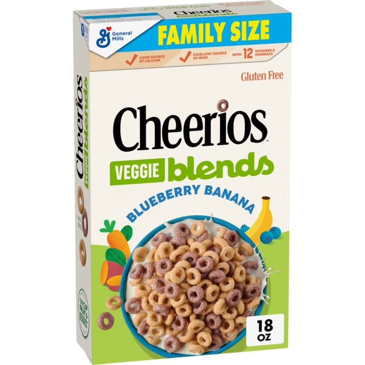 【ポイントUP★2日20時-15日】チェリオス ベジブレンド シリアル ブルーベリーバナナ 510g Cheerios Veggie Blends Breakfast Cereal, Blueberry Banana, Family Size, 18 oz 【お取り寄せ商品】