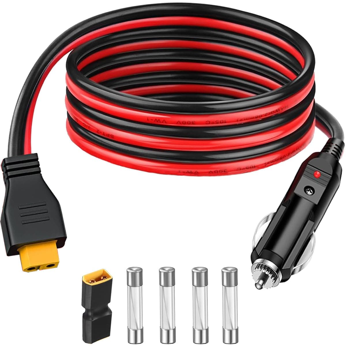 【送料無料】Xiatiaosann XT60車用シガレットライタープラグ シガレットライター延長ケーブル 14AWG XT60 コネクタ車載充電器ケーブルソーラーパネル RV ポータブル電源 ジャック バッテリー充電デバイス用 (4.9 フィート)